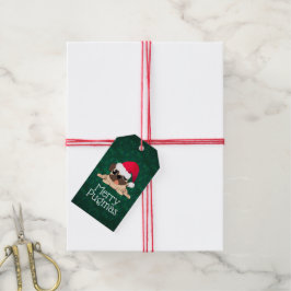 Etiqueta Para Presente Etiqueta de Presente Pug de Natal