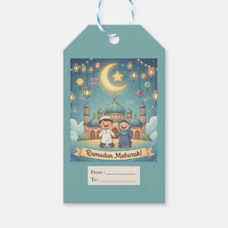 Etiqueta Para Presente Etiqueta de Presente Ramadão Azul Fofo