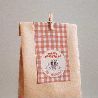 Etiqueta Para Presente Etiqueta de Presente Rena de Natal Personalizada X