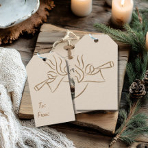 Etiqueta de Presente Retangular de Anjo Elegante