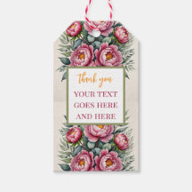 Etiqueta de Presente Rosa Rosa de Peony Personaliz