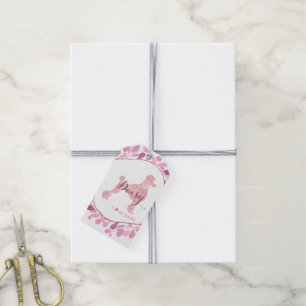 Etiqueta Para Presente Etiqueta de Presente Silhueta de Poodle Rosa Paste