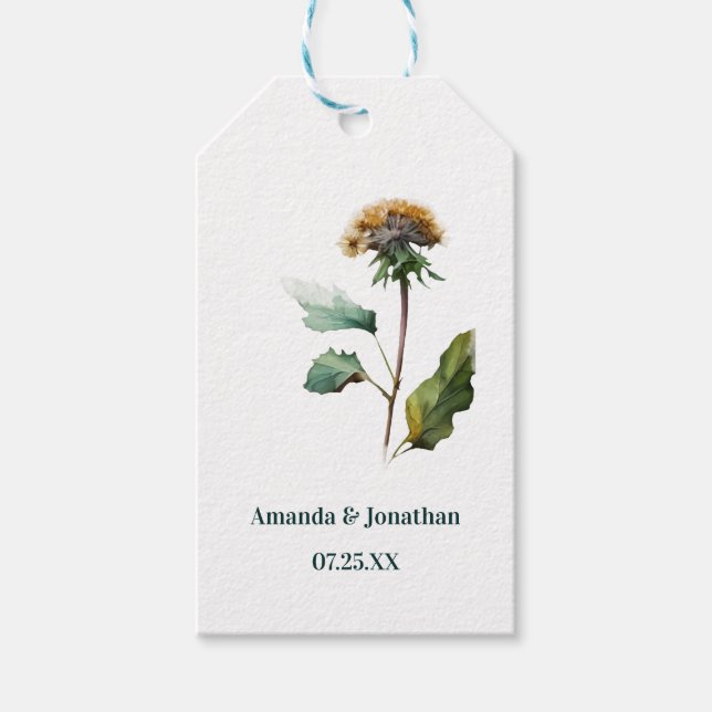 Etiqueta Para Presente Etiqueta de Presente Simples Dandelion Floral (Frente)