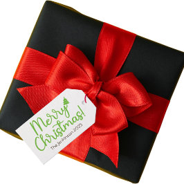 Etiqueta Para Presente Etiqueta de presente Simples Verde Natal