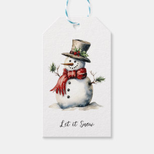 Etiqueta Para Presente Etiqueta de Presente Snowman Editável