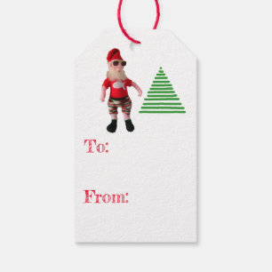 Etiqueta Para Presente Etiqueta de Presente - Surf Santa e Árvore