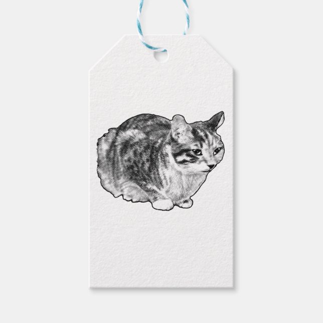 Etiqueta Para Presente Etiqueta de Presente Tabby com Pontos Neves (Frente)