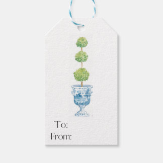 Etiqueta Para Presente Etiqueta de presente tópico azul e branco