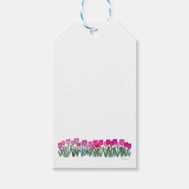 Etiqueta Para Presente Etiqueta de Presente Tulipa Rosa (Frente)