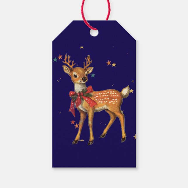ETIQUETA PARA PRESENTE ETIQUETA DE PRESENTE VEADO DE NATAL (Frente)