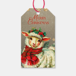 ETIQUETA PARA PRESENTE ETIQUETA DE PRESENTE VINTAGE FELIZ NATAL CORDEIRO