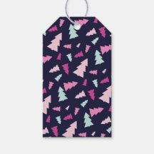 Etiqueta do Presente da Floresta Festiva à Meia-No