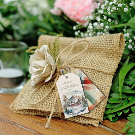 Etiqueta Para Presente Etiqueta do Presente da Montanha de inverno