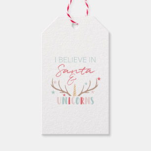 Etiqueta Para Presente "Eu Acredito em Papais noeis e Unicórnios" Etiquet
