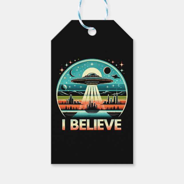 Etiqueta Para Presente Eu acredito - OVNI (Frente)
