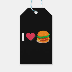 Etiqueta Para Presente Eu Amo Hambúrguer Cheeseburger Alimentação Não Sau