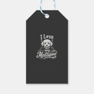 Etiqueta Para Presente Eu Amo Meu Amante de Cachorro Maltipoo
