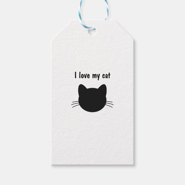 Etiqueta Para Presente Eu amo meu gato (Frente)