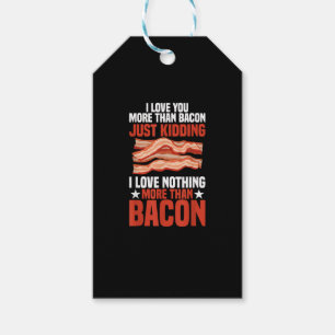 Etiqueta Para Presente Eu Amo Você Mais Que Bacon Estilo de Café da Manhã