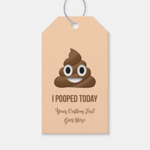 Etiqueta Para Presente Eu Fechei Hoje Emoji de Cocô Sorridente Personaliz