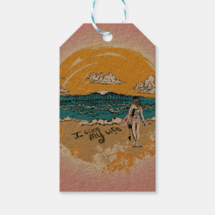 Etiqueta Para Presente "Eu gosto Tag do surf da menina da MINHA vida"