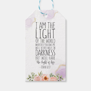 Etiqueta Para Presente Eu Sou A Luz Do Mundo, John 8:12