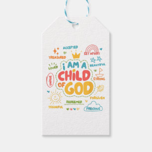 Etiqueta Para Presente Eu sou uma Criança de Deus Fé Cristã Retro Jesus