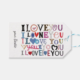 Etiqueta Para Presente "Eu Te Amo" Arte Personalizada de São Valentim