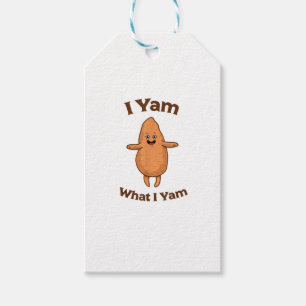 Etiqueta Para Presente Eu Yam, O Que Eu Estou Dançando De Ação De Graças