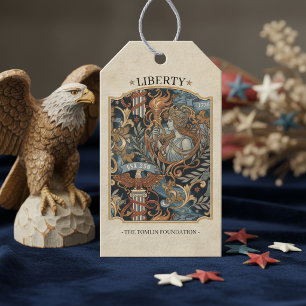 Etiqueta Para Presente EUA 250 Liberty Arte Padrão Fronteira Nouveau ID13