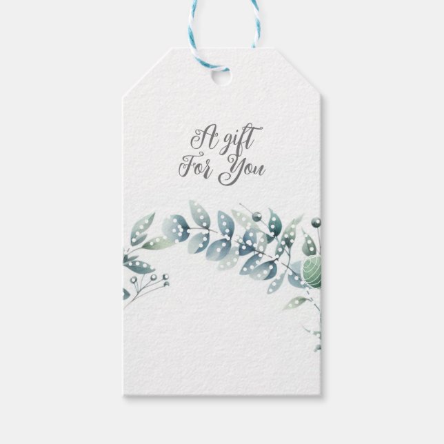 Etiqueta Para Presente Eucalipto Botânico abstrato (Frente)