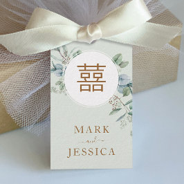 Etiqueta Para Presente Eucalipto Dupla Felicidade/Song Hy Chinês