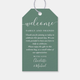 Etiqueta Para Presente Eucalyptus Green Wedding Favor Welcome Basket Bag