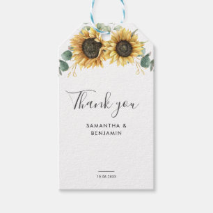 Etiqueta Para Presente Eucalyptus Sunflower Wedding