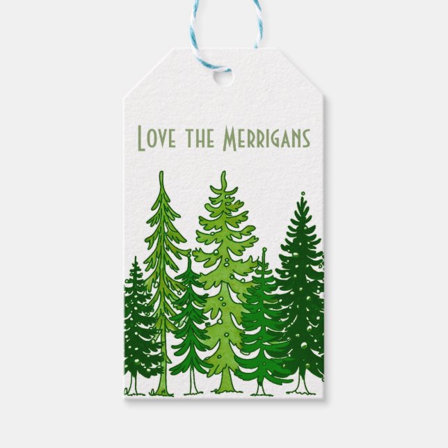 Etiqueta Para Presente Evergreen Christmas (Frente)