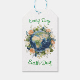 Etiqueta Para Presente Every Day Earth Day Floral Wreath Earth