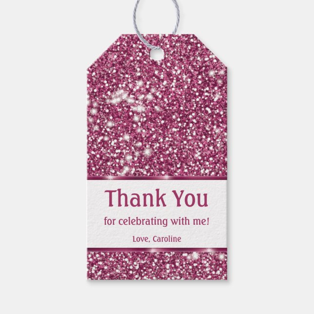 Etiqueta Para Presente Exame de Textura Cinzenta Cintilante Cintilante -  (Frente)