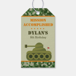 Etiqueta Para Presente Exército de Tanques Militar - Aniversário Favorece