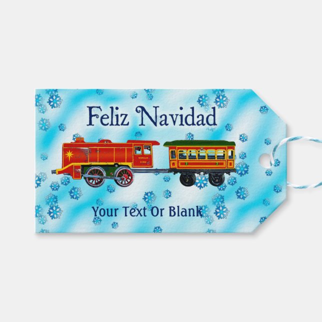 Etiqueta Para Presente Expresso de Natal - Feliz Navidad (Frente (horizontal))