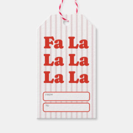 Etiqueta Para Presente Fa La La Natal Listrado Divertido