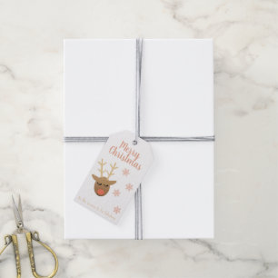 Etiqueta Para Presente Fabulosa Reindeer de Natal Dourado