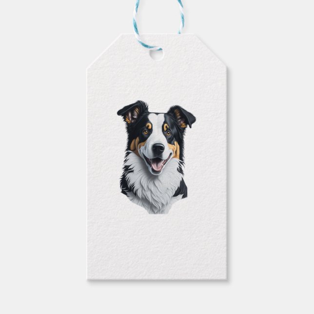 Etiqueta Para Presente Face de Border Collie (Frente)