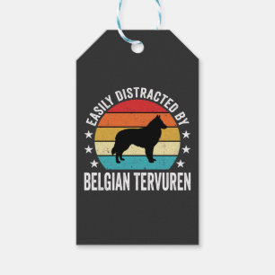 Etiqueta Para Presente Facilmente Distraído Pelo Cão Tervuren Belga