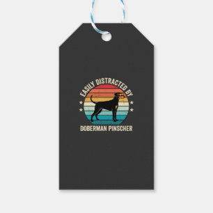 Etiqueta Para Presente Facilmente Distraído pelo Pôr do Sol Retro do Dobe