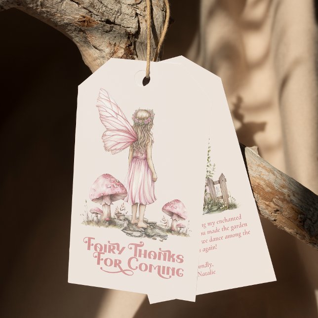 Etiqueta Para Presente Fada Primeira Festa de aniversário Personalizada O (Criador carregado)