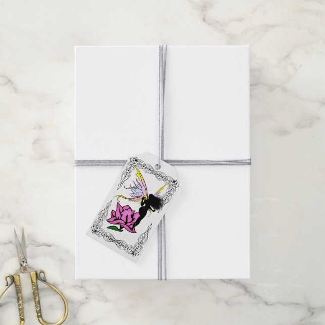 Etiqueta Para Presente Fada rosa Shadow (Com cordão)