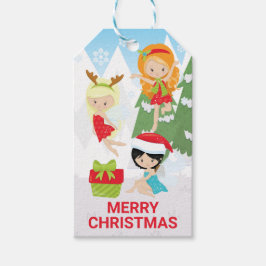 Etiqueta Para Presente Fadas Adoráveis do Natal - Feliz Natal