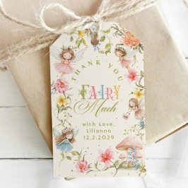 Etiqueta Para Presente Fairy First Birthday Colorful Bright Thank you