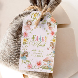 Etiqueta Para Presente Fairy First Birthday Colorful Bright Thank you