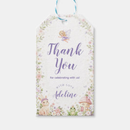 Etiqueta Para Presente Fairy Garden Birthday Favor Tags, Thank You Labels